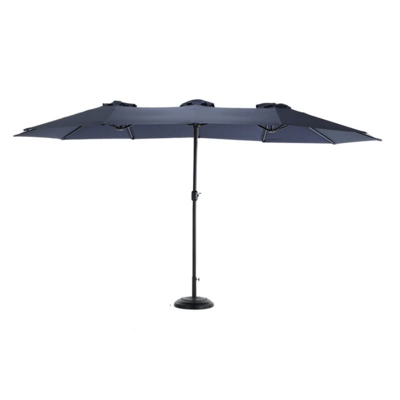 14.8 Ft Double Sided Outdoor Umbrella Rectangular Large with Crank ( Navy blue )(No Base)-海智集-Default-