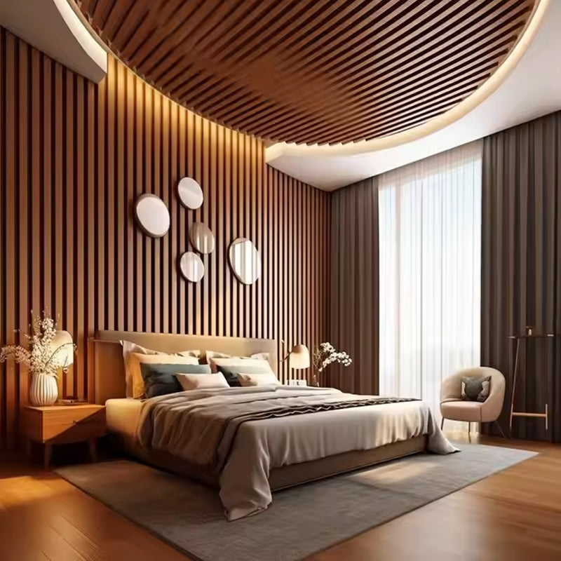 WPC Grille Wall Panels Fluted Wall Panel Wood Plastic Composite WPC Flute Decorative Panel-海智集-