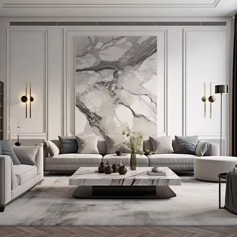 Bathroom Wall Panel White Artificial Marble Spc Toilet Tv Background Wall Panel Wpc Wall Panels & Board-海智集-