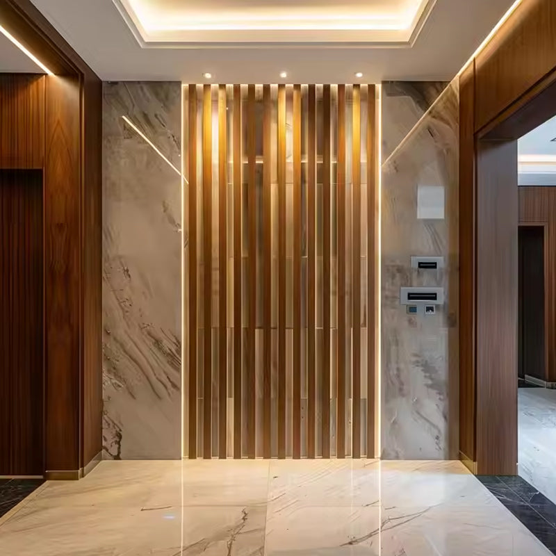 Waterproof Bedroom Decorative Pvc 3d Wpc Fluted Interior Wall Flat Panel-海智集-