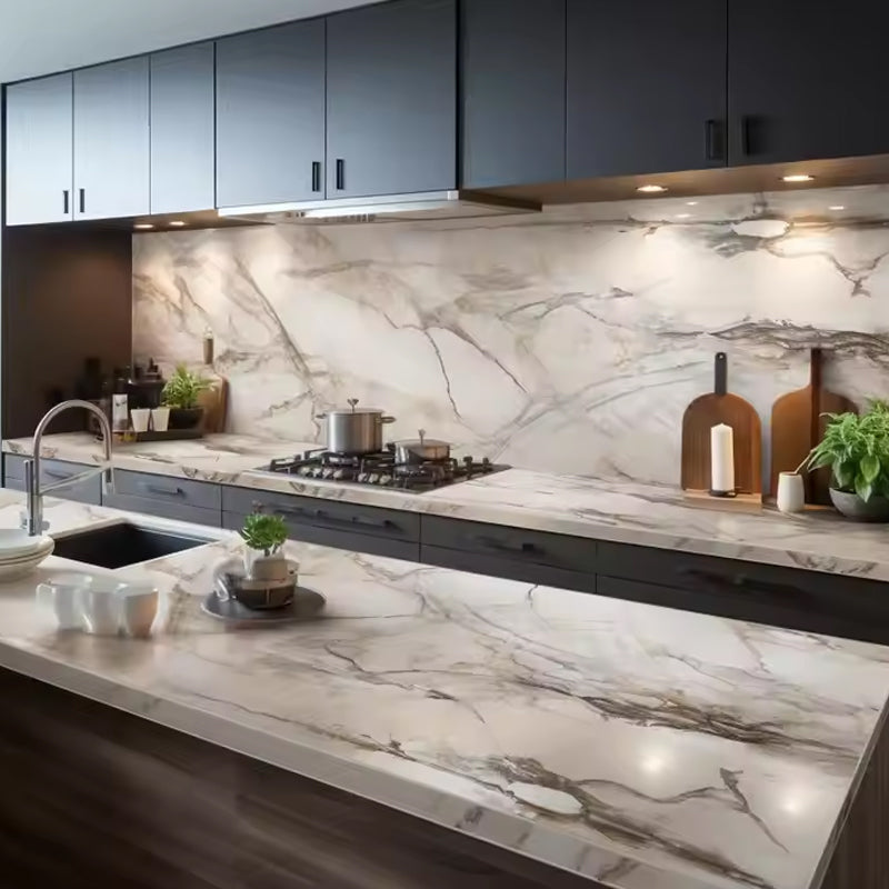 Marble Interior Decoration Stone Pvc Plastic Indoor Wall Panel SPC Board Embossed Sheet-海智集-