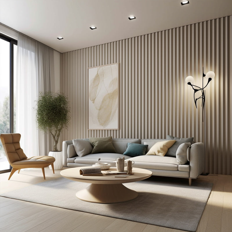 Slat Wood Pvc Indoor Interior Decor Panels Wpc Fluted Wall Panel Home Improvement Wall Board-海智集-