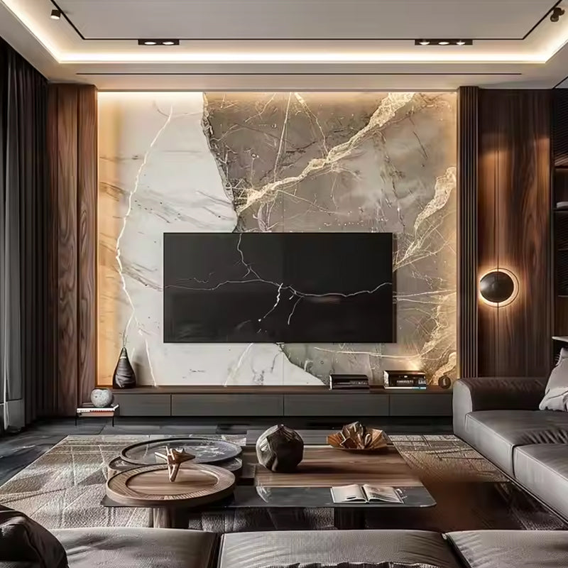Easy Installation Interior Wall Decoration Soft Stone Big Living Room Bedroom High Gloss Pvc Ceiling Panels-海智集-