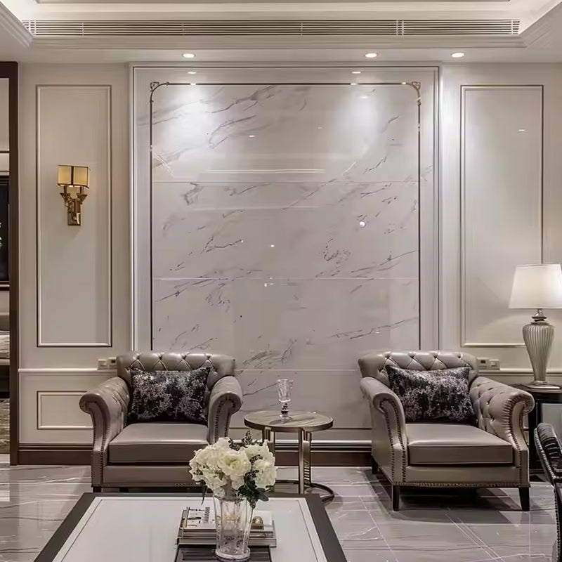 3D Textured Interior Marble SPC UV Wall Panel for Living Room and Bedroom Decoration Sheet-海智集-
