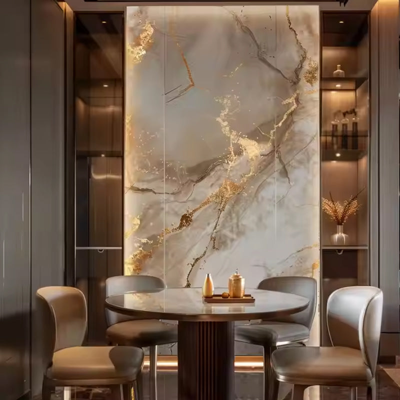 Modern UV Marble PVC Wall Panels Waterproof Sheet PVC Cladding Boards TV Board for Hotels and Halls-海智集-