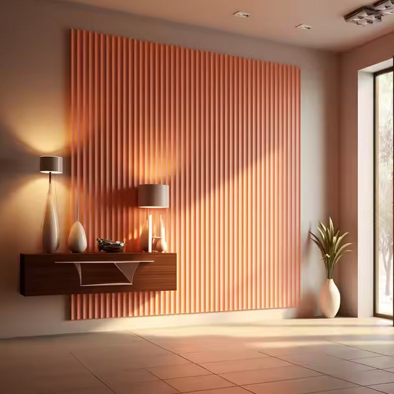 Slatted Fluted Wall Panel Exterior Decorative Wall Cladding Outdoor Wood Plastic Wpc Panel Board-海智集-