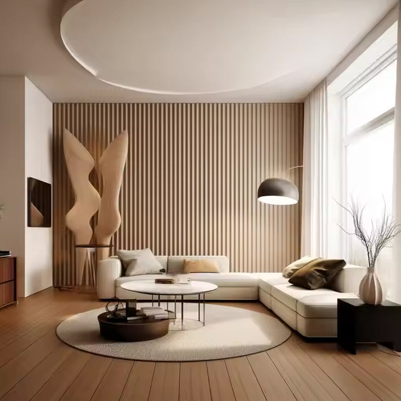 Wood Slat Indoor Wpc Cladding Interior Wall Panel 3d Pvc Fluted Ps Wall Panel Board-海智集-