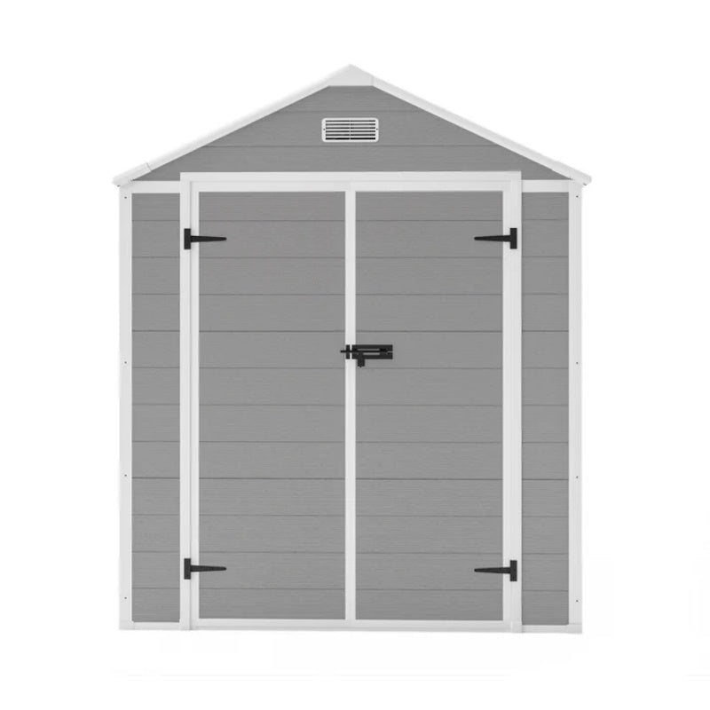 Campcraft 6*5ft resin storage shed, high quality pp material, strong structure, waterproof, rust and UV proof, large storage space, 12mm thick pp board, HD window lighting-海智集-Default-