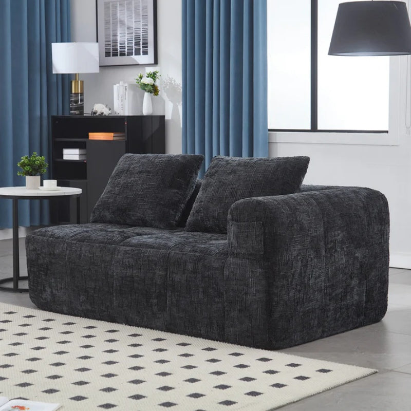 UNITED WE WIN Chenille Loveseat Sofa,Minimalist Modular Couches Sleeper for Living Room Bedroom Apartment Lounge-海智集-Default-