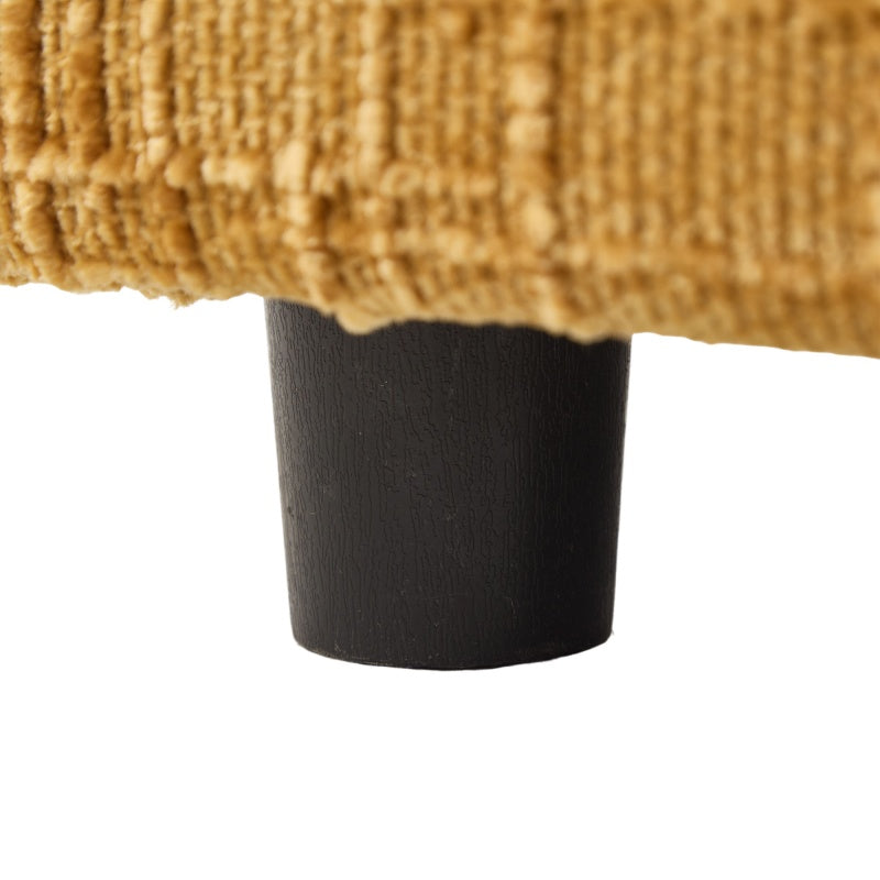 Modern Style Chenille 2-Seater Sofa with LED Light, USB Port & Storage Bag, Mustard Yellow, Rubber Wood Legs-海智集-Default-