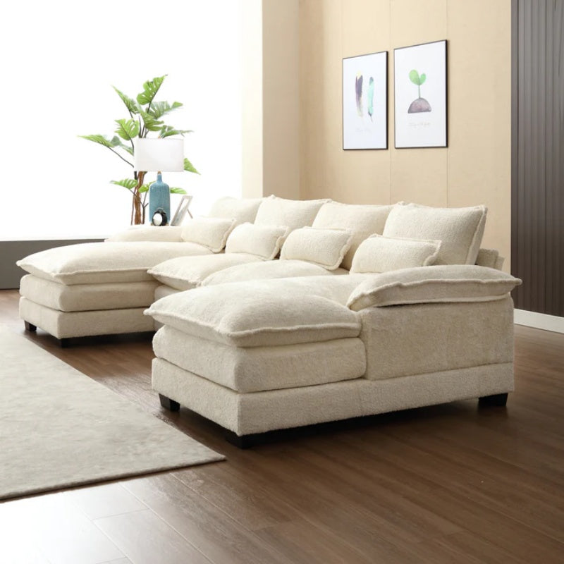 UNITED WE WIN Modern Large chenille Fabric U-Shape Sectional Sofa-海智集-Default-