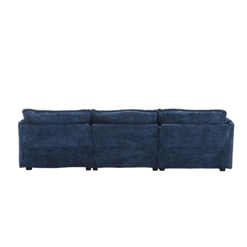 Modern Large L-Shape Sectional Chenille fabric, movable pedals, detachable armrests, oversized three-seat Sofa-海智集-Default-