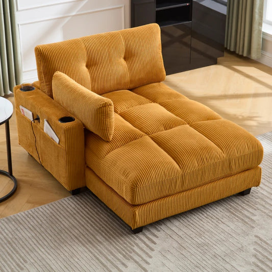 UNITED WE WIN Sleeper Sofa Couch Bed,Oversized Chaise Lounge Chair Cozy Cloud Couch-海智集-Default-