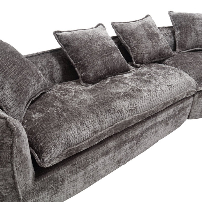 Modular Sectional Sofa, U-Shaped Couch with Sofa for five & Pillows, Modern Minimalist chenille Fabric Large Comfy Cloud Sofas, Living Room Furniture Sets-海智集-Default-