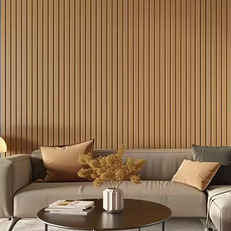 Hot Selling Oushe Wpc Fluted Board Interior Giant Waterproof Decorative Bamboo Wood Fiber Indoor Wall Panel-海智集-