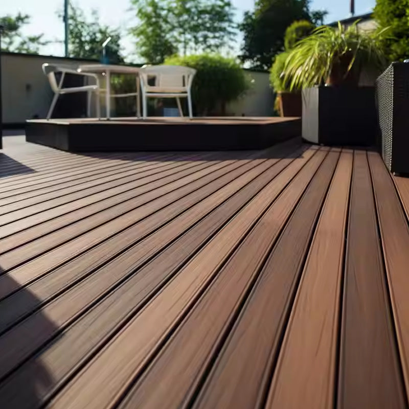 Modern Design PVC WPC Decking Solid Composite Wood Outdoor Flooring with Brushed Technique Plastic PVC Wood Piso-海智集-