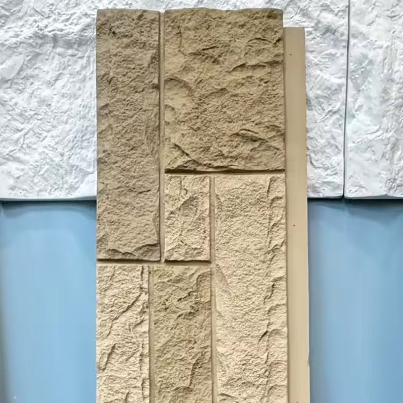 Multi Size Lightweight Waterproof Indoor and Outdoor Modern Artificial PU Mushroom Stone Wall Panel Cultural Wall Panel-海智集-