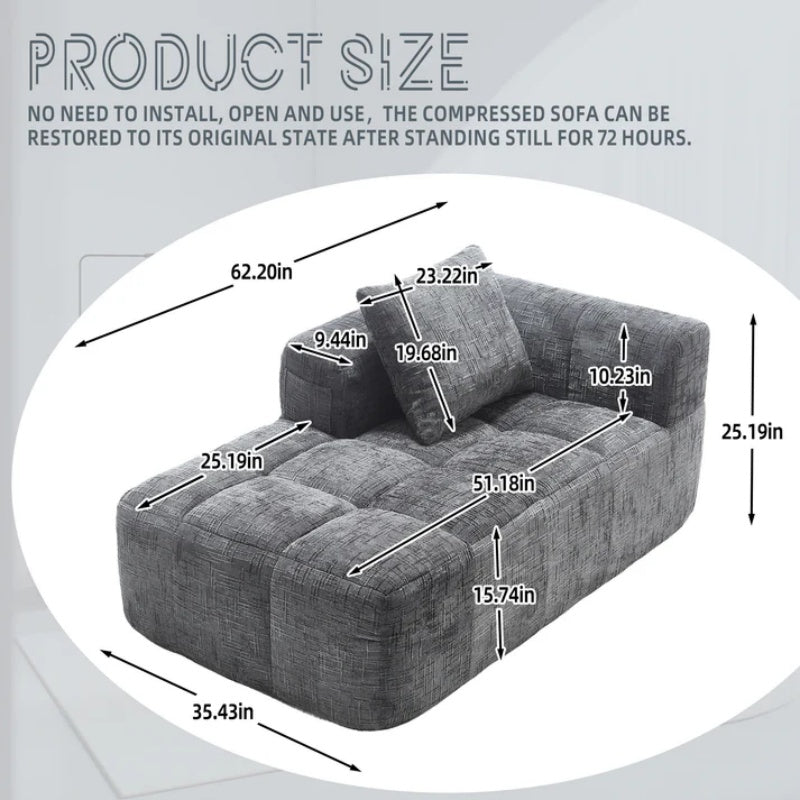 UNITED WE WIN Chenille Loveseat Sofa,Minimalist Modular Couches Sleeper for Living Room Bedroom Apartment Lounge-海智集-Default-