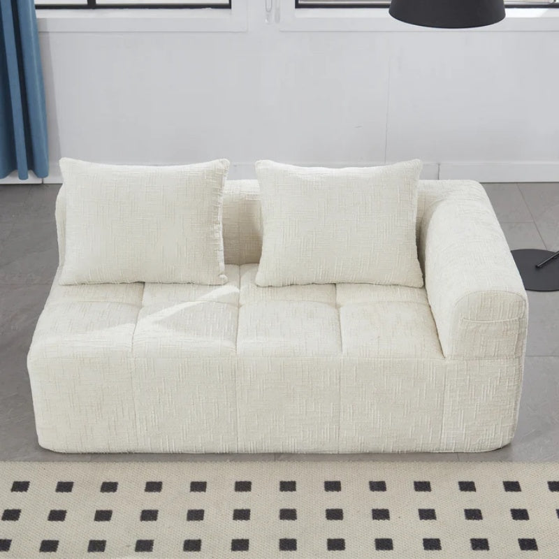 UNITED WE WIN Chenille Loveseat Sofa,Minimalist Modular Couches Sleeper for Living Room Bedroom Apartment Lounge-海智集-Default-