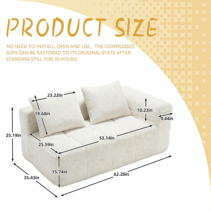 UNITED WE WIN Chenille Loveseat Sofa,Minimalist Modular Couches Sleeper for Living Room Bedroom Apartment Lounge-海智集-Default-