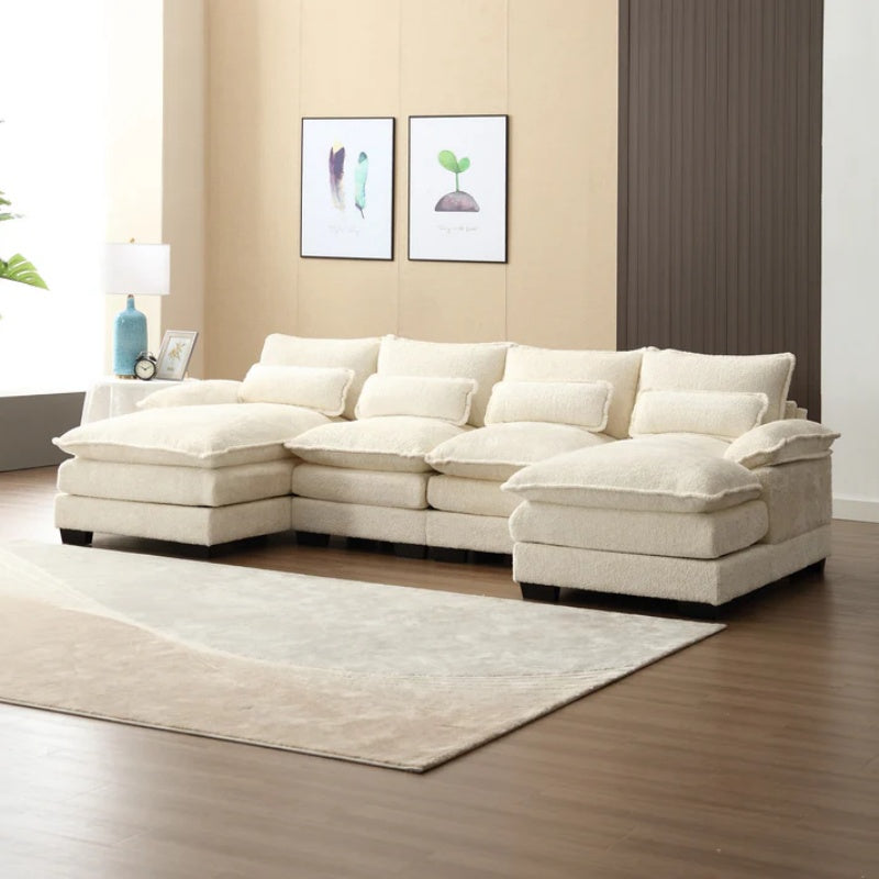UNITED WE WIN Modern Large chenille Fabric U-Shape Sectional Sofa-海智集-Default-