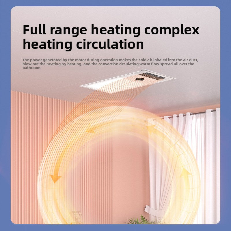 Integrated Ceiling Light Heater with Exhaust Fan for Bathroom, Multi-Functional Bathroom Heater-Kitchen & Bathroom-海智集-Key Switches-300X600-