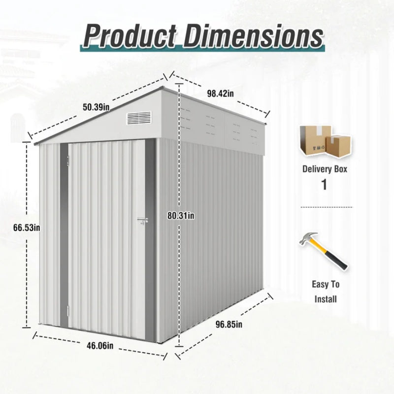 Campcraft Optional two-color storage shed, single hinge door, solid structural design, good ventilation, surface with protective film, and suitable for various scenarios-海智集-Default-