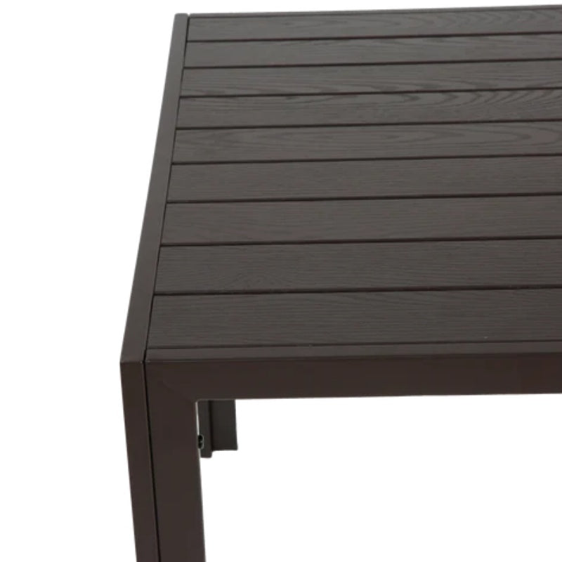 7 Pieces Patio Dining Set, Outdoor Furniture Table and 6 Textilene Chairs, Outdoor Furniture with Rectangular Table and 6 Stackable Chairs Family Conversation Set for Garden Backyard Deck-Brown-海智集-Default-