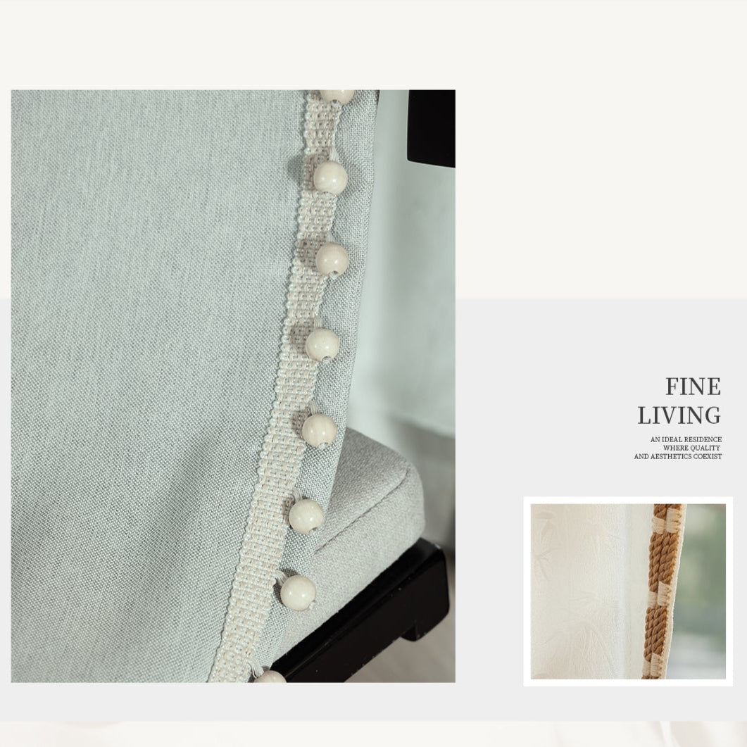 Yun Xin Chan Xin Curtains - Luxurious Antique Style, Light-Blocking with Premium Soft Touch, Cotton-Linen Blend Fabric-海智集-