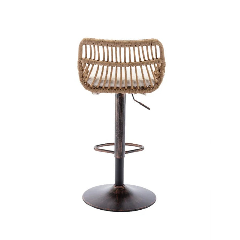 COOLMORE Modern Swivel Bar Stools Set of 2 with Adjustable Counter Height and Footrest in Beige Linen-海智集-Default-