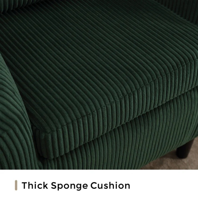 COOLMORE Living Room Accent Barrel Chair, Century Modern Style Decorative Chair, Armchair for Living Room with Thick Cushions and Pillows, Comfy Single Sofa Chair, Chair with Wooden Legs-海智集-Default-