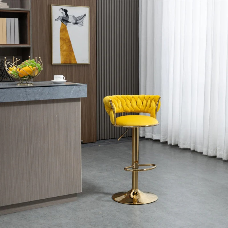 COOLMORE Swivel Bar Stools Set of 2 Adjustable Counter Height Chairs with Footrest for Kitchen, Dining Room 2PC/SET-海智集-Default-