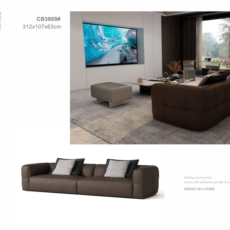 Removable Cover Leather Sofa Set | Family-Friendly Practicality-海智集-