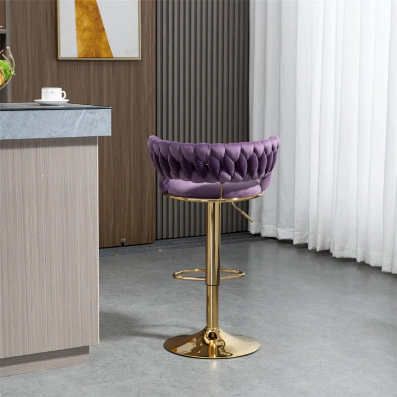 COOLMORE Swivel Bar Stools Set of 2 Adjustable Counter Height Chairs with Footrest for Kitchen, Dining Room 2PC/SET-海智集-Default-