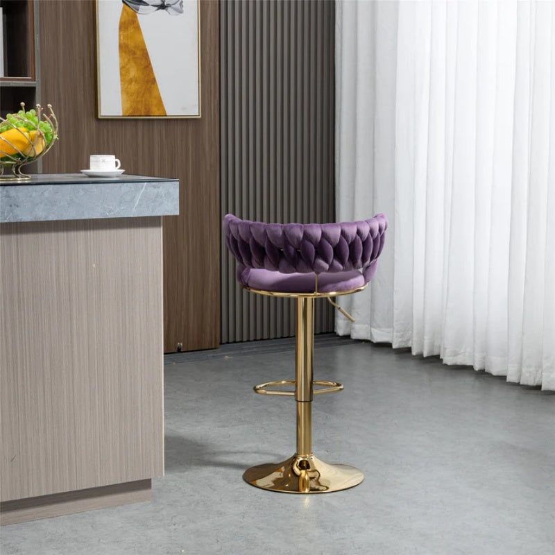 COOLMORE Swivel Bar Stools Set of 2 Adjustable Counter Height Chairs with Footrest for Kitchen, Dining Room 2PC/SET-海智集-Default-