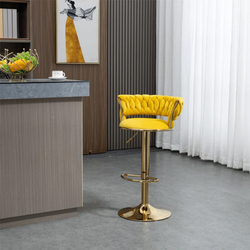 COOLMORE Swivel Bar Stools Set of 2 Adjustable Counter Height Chairs with Footrest for Kitchen, Dining Room 2PC/SET-海智集-Default-