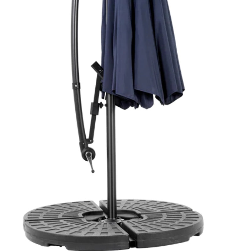 Best Choice Products 10ft Offset Hanging Market Patio Umbrella w/Easy Tilt Adjustment, Polyester Shade, 8 Ribs for Backyard, Poolside - (Navy blue )(No Base)-海智集-Default-