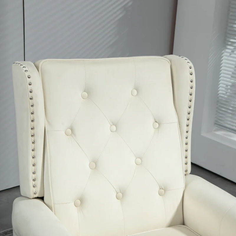 COOLMORE Wood Frame Armchair, Modern Accent Chair Lounge Chair with Sturdy Wood Legs for Living Room Bedroom (Beige)-海智集-Default-