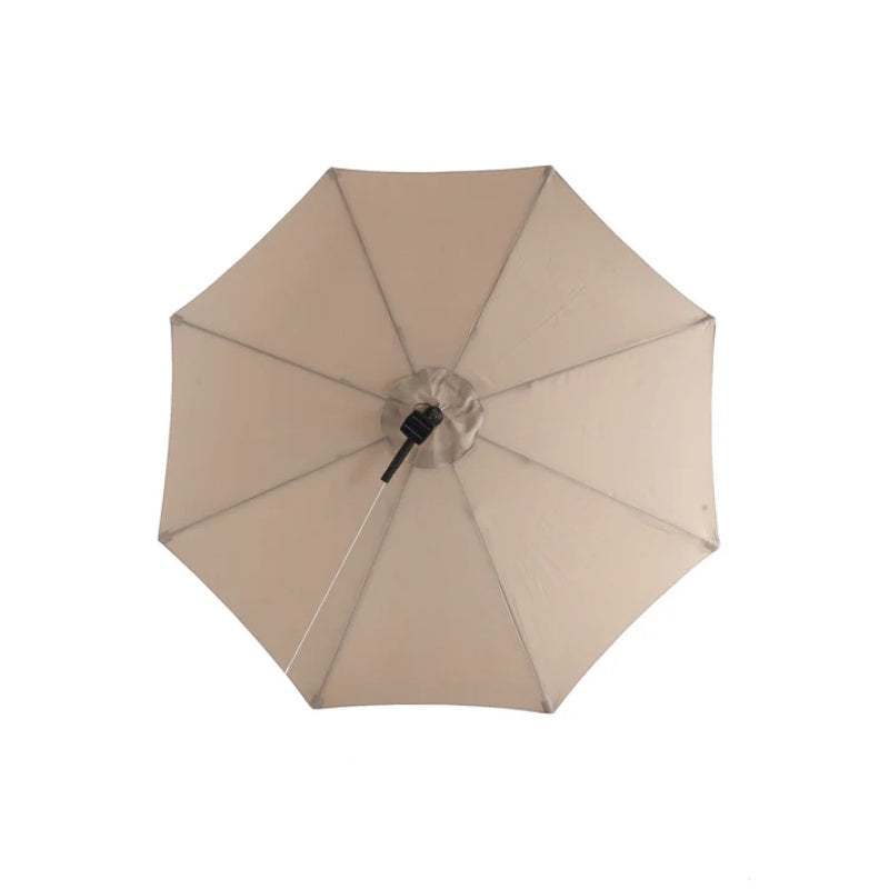 10ft Solar LED Offset Hanging Market Patio Umbrella ( khaki )(No Base)-海智集-Default-