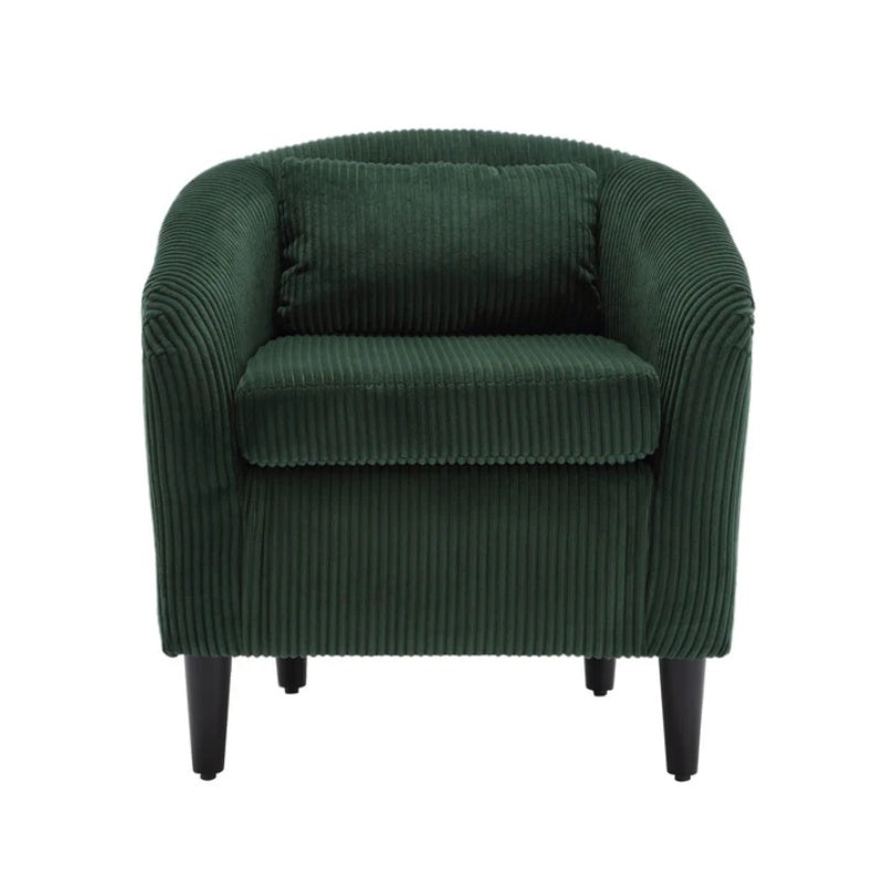 COOLMORE Living Room Accent Barrel Chair, Century Modern Style Decorative Chair, Armchair for Living Room with Thick Cushions and Pillows, Comfy Single Sofa Chair, Chair with Wooden Legs-海智集-Default-