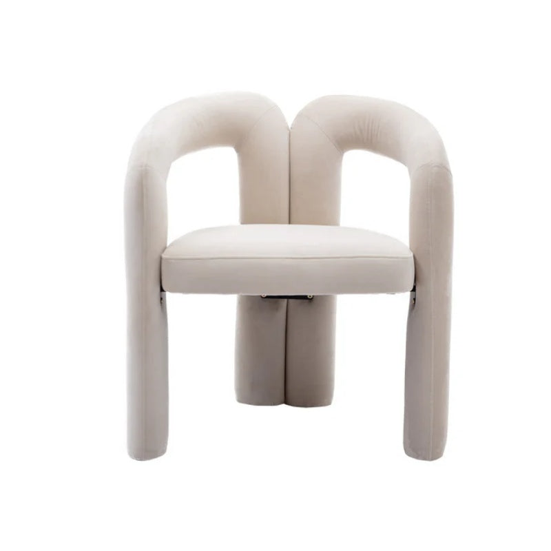Contemporary Designed Velvet Fabric Upholstered Accent/Dining Chair /Barrel Side Chairs Kitchen Armchair for Living Room set of 2 (Beige Velvet)-海智集-Default-