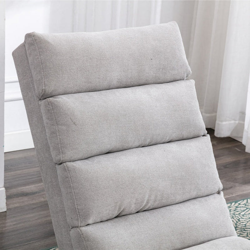 Light Grey Linen Massage Chaise Lounge Indoor with Remote Control, Ergonomic Electric Massage Lounger with 5 Modes-海智集-Default-