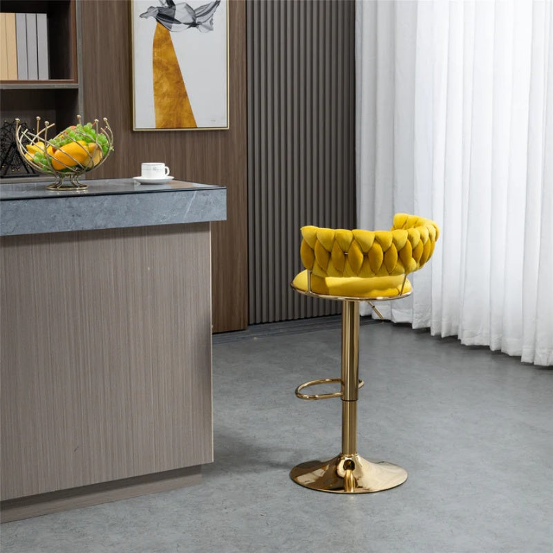 COOLMORE Swivel Bar Stools Set of 2 Adjustable Counter Height Chairs with Footrest for Kitchen, Dining Room 2PC/SET-海智集-Default-