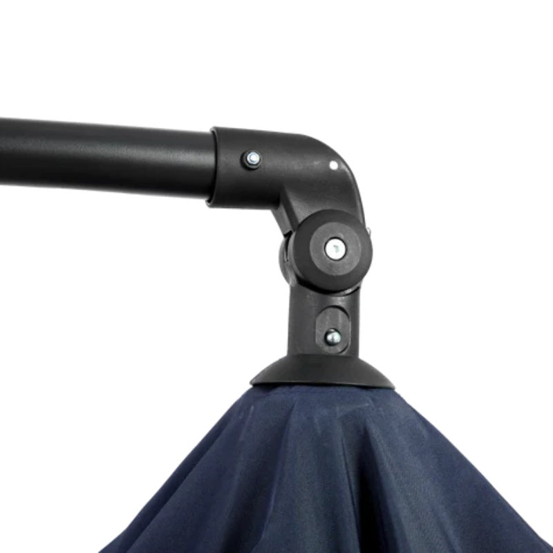 Best Choice Products 10ft Offset Hanging Market Patio Umbrella w/Easy Tilt Adjustment, Polyester Shade, 8 Ribs for Backyard, Poolside - (Navy blue )(No Base)-海智集-Default-