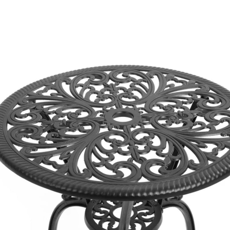 Best Choice Products 3-Piece Outdoor Rust-Resistant Cast Aluminum Patio Bistro Set Black-海智集-Default-