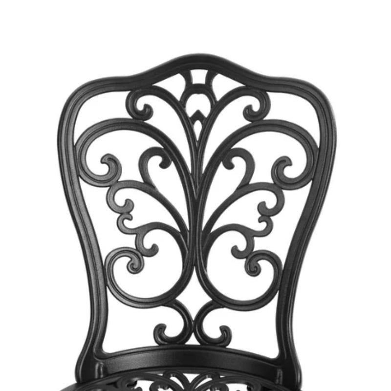 Best Choice Products 3-Piece Outdoor Rust-Resistant Cast Aluminum Patio Bistro Set Black-海智集-Default-