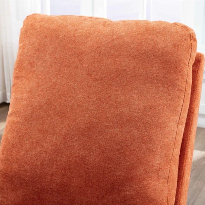 COOLMORE Rocking Chair, Modern Glider Chair, Recliner Armchair with Wood Legs and Side Pocket, Nursery Rocking Accent Chair with High Back for Living Room Bedroom (Orange linen)-海智集-Default-