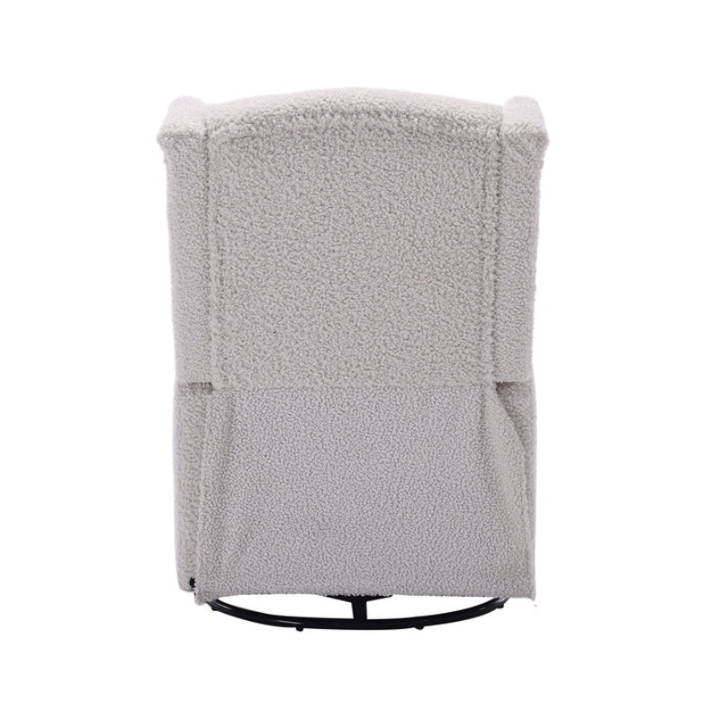 COOLMORE Rocking Recliner Chair,360 Degree Swivel Nursery Rocking Chair,Glider Chair,Modern Small Rocking Swivel Recliner Chair for Bedroom,Living Room Chair Home Theater Seat (White Teddy)-海智集-Default-