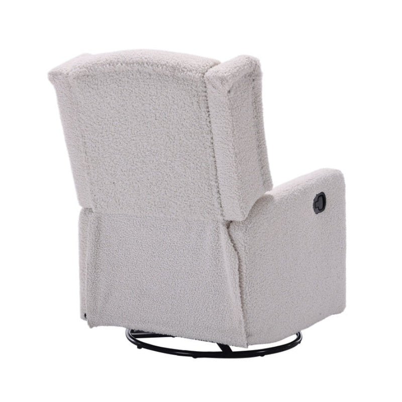 COOLMORE Rocking Recliner Chair,360 Degree Swivel Nursery Rocking Chair,Glider Chair,Modern Small Rocking Swivel Recliner Chair for Bedroom,Living Room Chair Home Theater Seat (White Teddy)-海智集-Default-