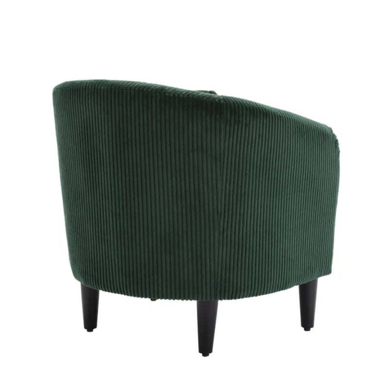 COOLMORE Living Room Accent Barrel Chair, Century Modern Style Decorative Chair, Armchair for Living Room with Thick Cushions and Pillows, Comfy Single Sofa Chair, Chair with Wooden Legs-海智集-Default-